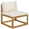vidaXL Sofa Set Cream White, Natural Wood