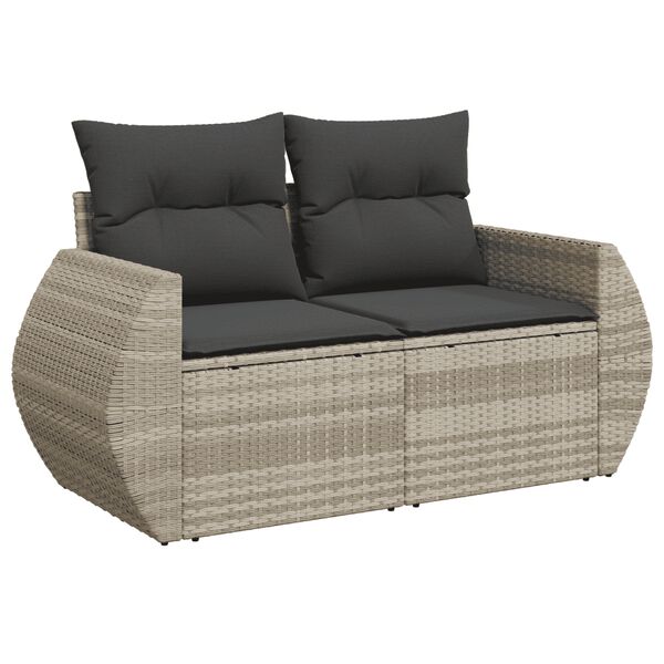 vidaXL Garden Sofa Set Light Grey (Sofa), Dark Grey (Cushions)