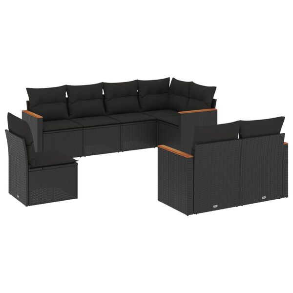 vidaXL Garden Sofa Set Black