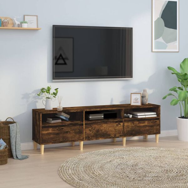 vidaXL TV Cabinet Smoked oak Engineered wood Large TV Cabinet