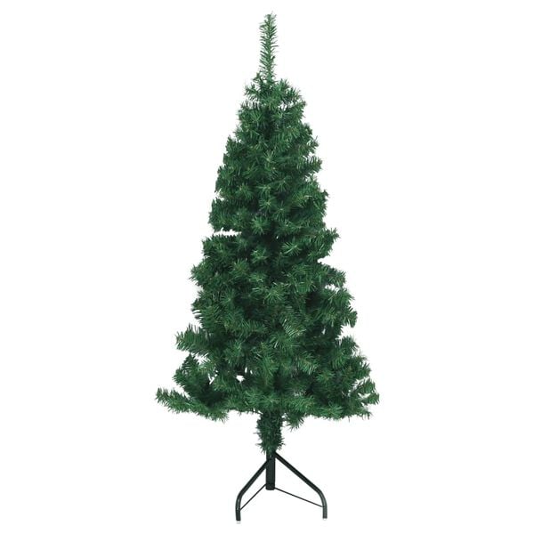 vidaXL Artificial Christmas Tree Green PVC, Steel Medium