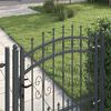 vidaXL Fence Gate with Spear Top Black 40.6" x 39.4" Powder-coated Steel