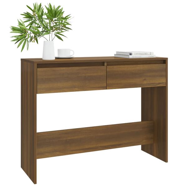 vidaXL Console Table Brown oak Engineered wood Medium Console Table