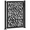 vidaXL Garden Gate Black 39.4x49.2" Steel Trace  Design