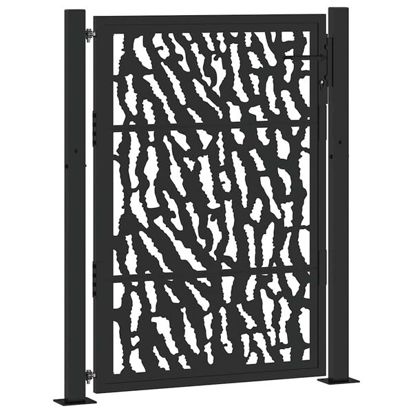 vidaXL Garden Gate Black 39.4x49.2" Steel Trace  Design