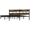 vidaXL Bed Frame Smoked Oak Steel, Engineered Wood Double Bed Frame