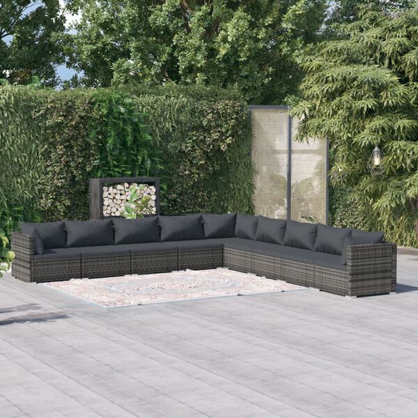 vidaXL Garden Lounge Set Gray, Charcoal