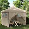 vidaXL Party Tent Taupe Oxford fabric with PVC coating, Powder-coated steel