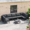 vidaXL Garden Sofa Set with Cushion 7 pcs Black Steel