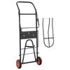 vidaXL Saddle Trolley Black Steel Compact Collapsible Saddle Trolley