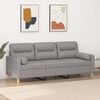 vidaXL 3-Seater Sofa with Pillows&Cushions Light Gray 70.9" Fabric