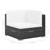 vidaXL Poly Rattan Sofa Set Black rattan, Cream white cushion