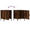 vidaXL Bedside Cabinet Set of 2 Smoked oak Engineered wood, Iron Storage