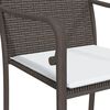 vidaXL Garden Dining Set Brown (chair), Black (table), Cream white (cushion)