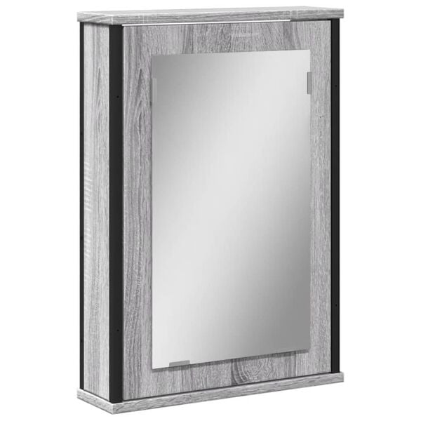 vidaXL Bathroom Mirror Cabinet Grey Sonoma