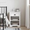 vidaXL Bedside Cabinet White Solid Pine Wood, Engineered Wood, Metal