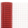 vidaXL Chicken Wire Fence Steel with PVC Coating 32.8x4.9' Red