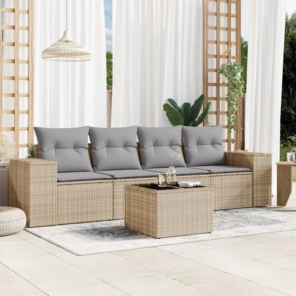 vidaXL Garden Sofa Set Beige