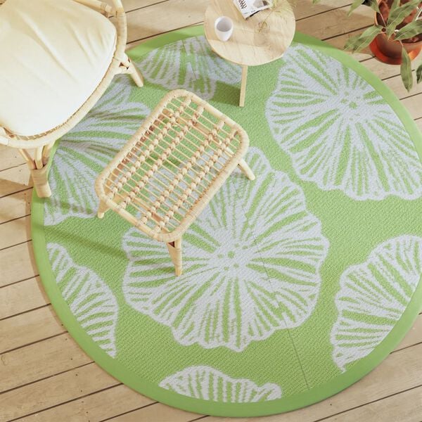 vidaXL Outdoor Carpet Green Polypropylene (PP) 63 in diameter Portable