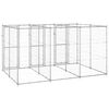 vidaXL Dog Kennel Silver Galvanized steel Large Dog Kennel Rectangular