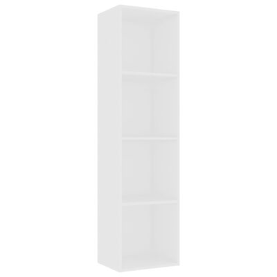 vidaXL Book Cabinet White 15.7"x11.8"x59.6" Chipboard