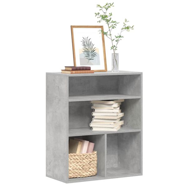 vidaXL Book Cabinet Concrete grey Engineered wood Medium Book Cabinet