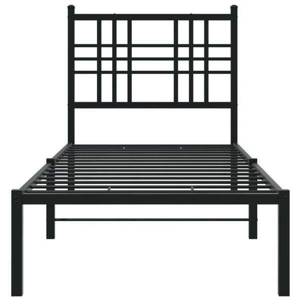 vidaXL Bed Frame Black Powder-coated steel Small Single Bed Frame