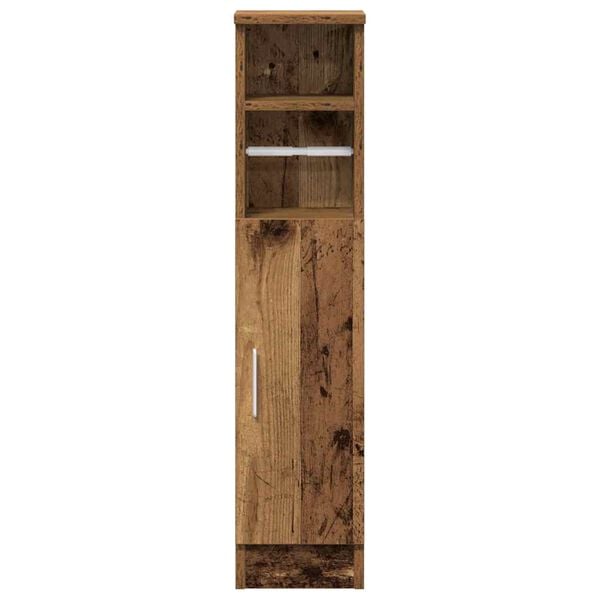vidaXL Bathroom Cabinet Old wood Engineered wood Slim, Tall