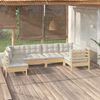 vidaXL Garden Lounge Set Cream, Pinewood