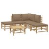 vidaXL Garden Lounge Set Taupe Bamboo 6 Piece Set Modular