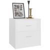vidaXL Bedside Cabinet High gloss white Engineered wood Medium
