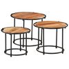 vidaXL Nesting Table Natural Wood Solid Acacia wood Small to Medium