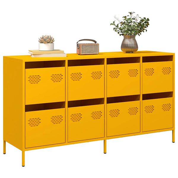vidaXL Sideboard Mustard Yellow Cold-rolled Steel