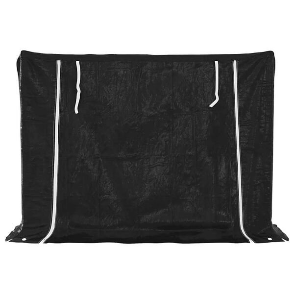 vidaxL Firewood Rack with Rain Cover 59.4"x15.9"x43.5" Galvanized Steel