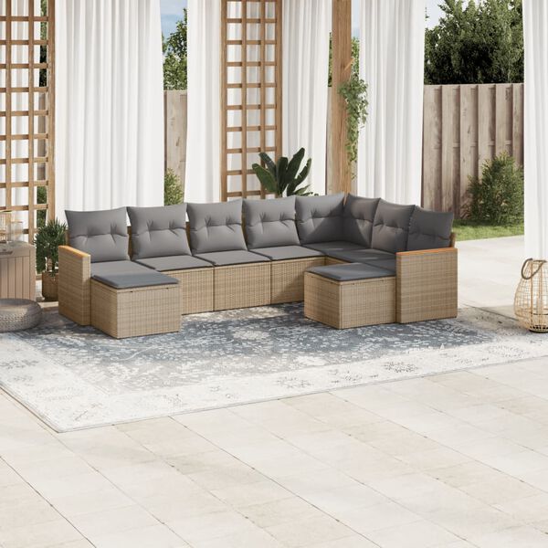 vidaXL Garden Sofa Set Mix beige, light grey