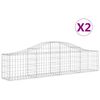 vidaXL Gabion Basket Set of 2 Silver Galvanized Iron Extra Large