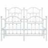 vidaXL Bed Frame White Powder-Coated Steel Full Bed Frame Rectangular