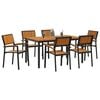 vidaXL Garden Dining Set 7 pcs Black and brown