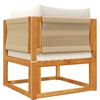 vidaXL Garden Sofas Corner with Cushions 2 pcs Wood Acacia&Rope