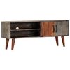 vidaXL TV Cabinet Grey with brown elements Solid rough mango wood