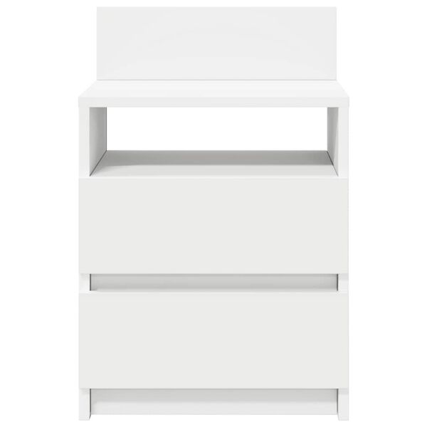 vidaXL Bedside Cabinet Set of 2 White Engineered wood Standard