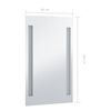 vidaXL Bathroom Mirror Silver Glass, Aluminum 23.6 x 39.4 in Lights