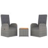 vidaXL Garden Lounge Set Dark Grey PE Rattan, Steel, Solid Acacia Wood