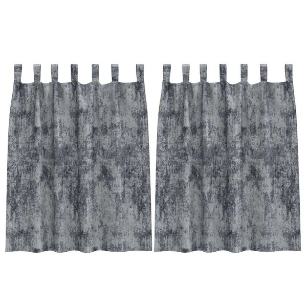 vidaXL Curtain with Curtains 2 pcs Silver Grey 55.1" x 55.1" Velvet