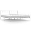 vidaXL Bed Frame White Powder-Coated Steel 76 x 80 in Bed Frame