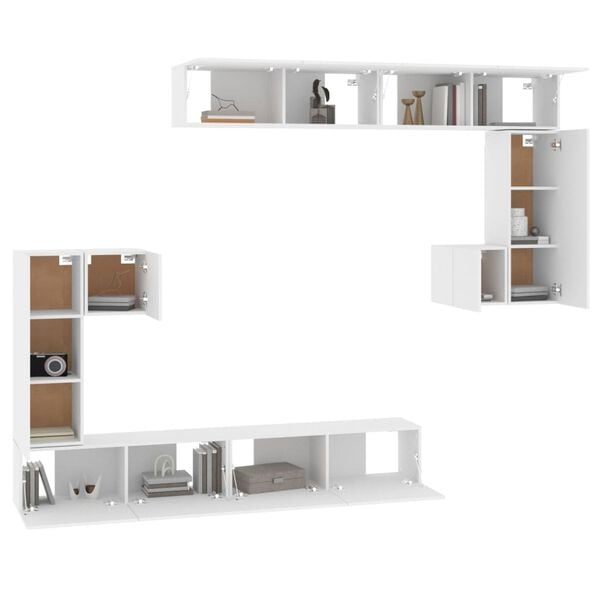 vidaXL Wall-mounted TV Cabinet White Engineered wood Medium