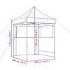 vidaXL Foldable Party Tent Pop-Up with 2 Sidewalls Taupe