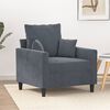 vidaXL Sofa Chair Dark Grey Velvet (100% polyester), metal, textilene, foam