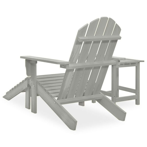 vidaXL Garden Chair Grey Solid Fir Wood Large Detachable Garden Chair