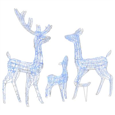 vidaXL Acrylic Reindeer Family Christmas Decoration 300 LED Blue